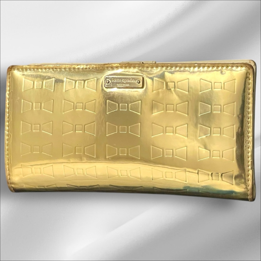 Kate Spade Gold Bow Ties Bifold Wallet